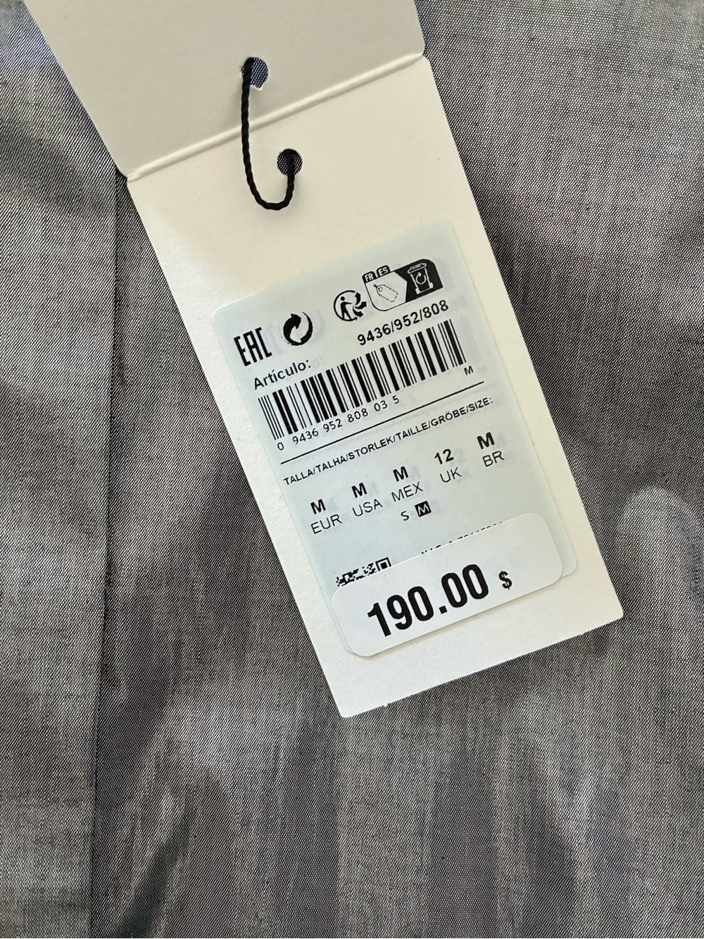 Massimo Dutti Studio - Lightweight Metallic Silver Shirt - Size M - Picture 8 of 8